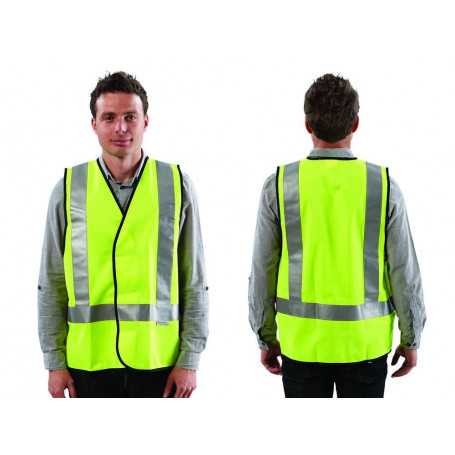 Fluoro Yellow H Back Safety Vest – Day/Night Use
