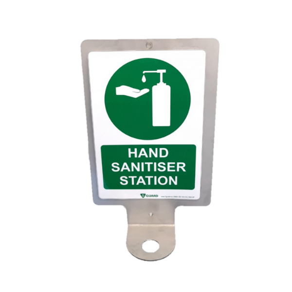 Hand Sanitiser Wall Bracket With Sign