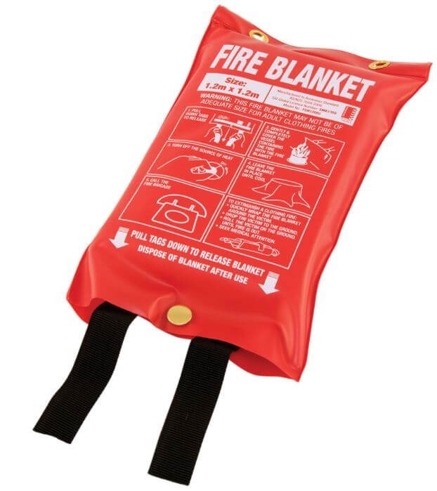 Medium 1.2m x 1.2m Fire Blanket – Soft Plastic Pouch