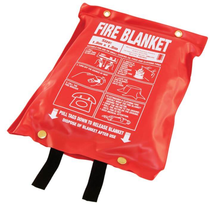 Extra Large 1.8m x 1.8m Fire Blanket – Soft Plastic Pouch