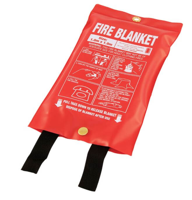 Small 1m x 1m Fire Blanket – Soft Plastic Pouch